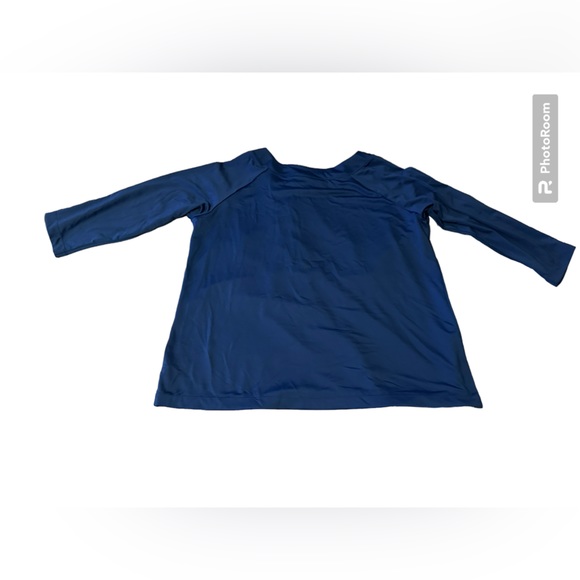 Susan Graver sapphire blue 3/4 sleeve top - Picture 7 of 8